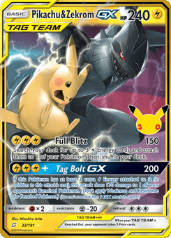 Pikachu & Zekrom-GX #033 — 30th Celebration: Classic Collection