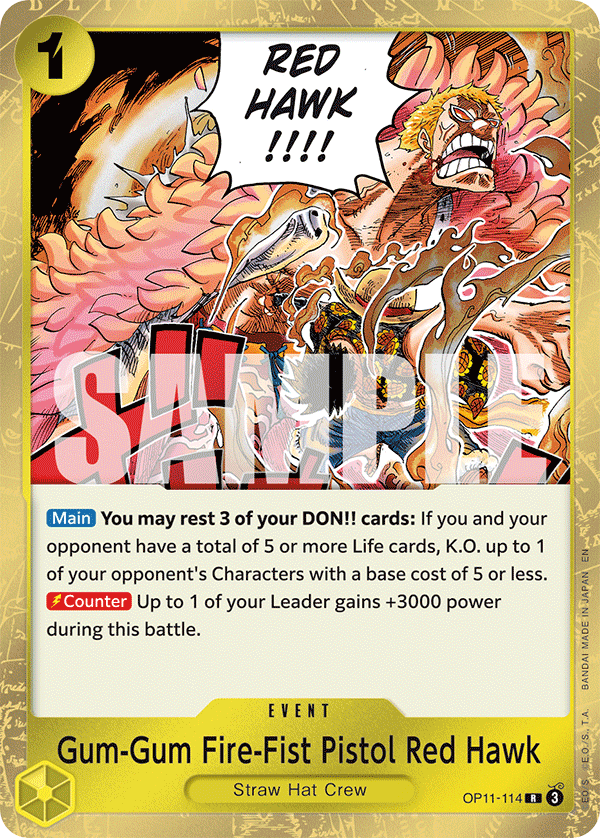 Gum-Gum Fire-Fist Pistol Red Hawk — A FIST OF DIVINE SPEED - OP-11