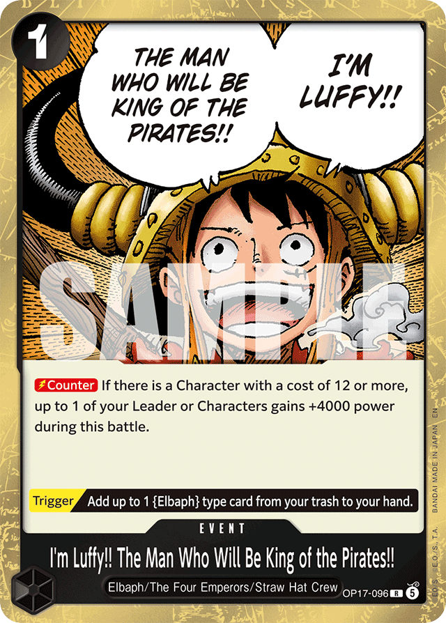 I'm Luffy!! The Man Who Will Be King of the Pirates!! OP17 OP17-096