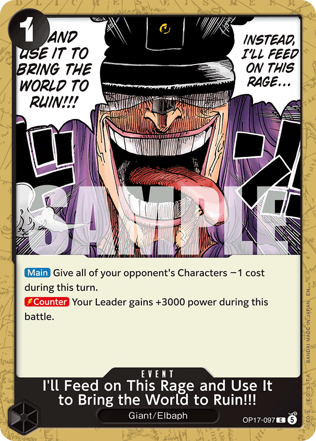 I'll Feed on This Rage and Use It to Bring the World to Ruin!!! OP17 OP17-097