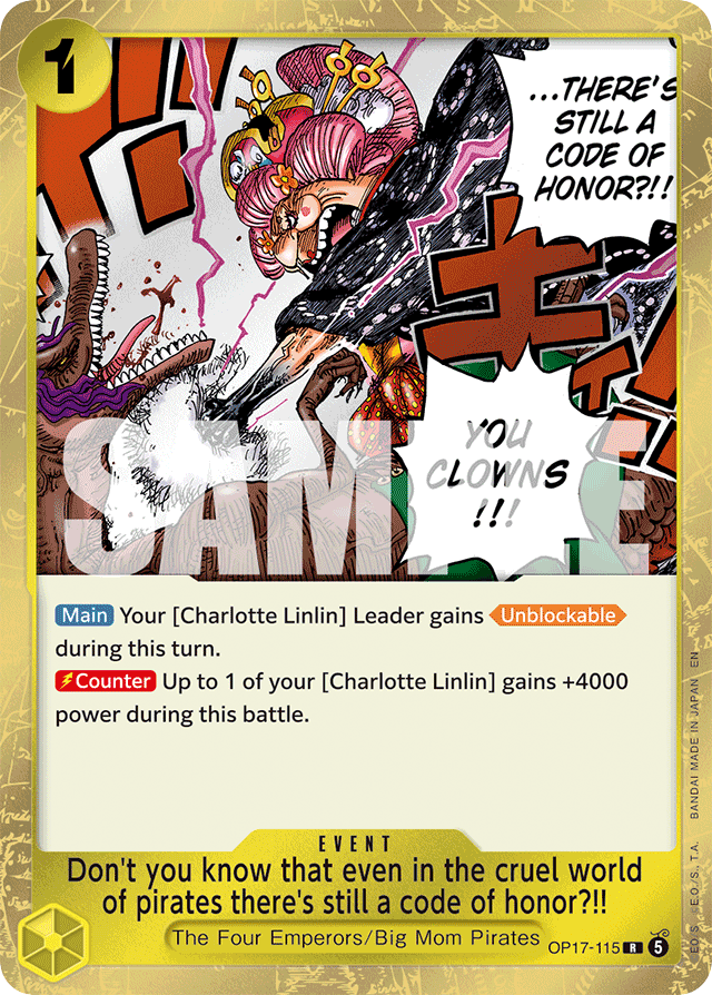 Don't you know that even in the cruel world of pirates there's still a code of honor?!! OP17 OP17-115