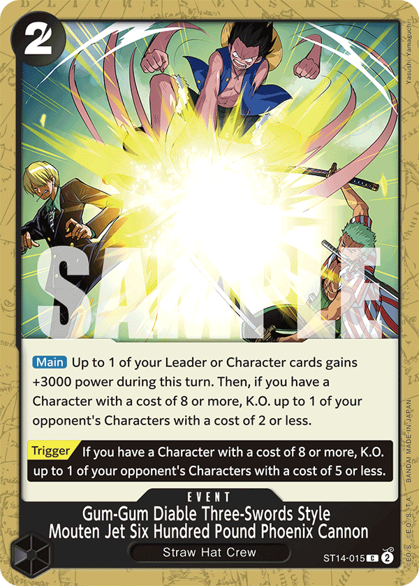 Gum-Gum Diable Three-Swords Style Mouten Jet Six Hundred Pound Phoenix Cannon ST-14 ST14-015