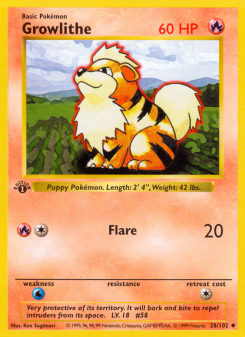 Growlithe BASE1 28