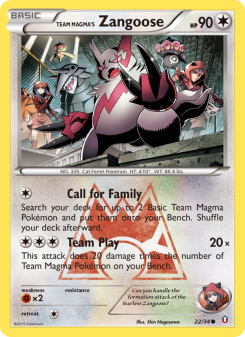 Team Magma's Zangoose DC1 22