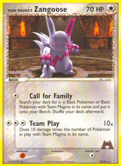 Team Magma's Zangoose MA 23