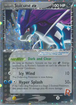 Rocket's Suicune ex #105 — Team Rocket Returns