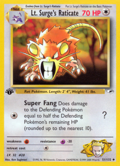 Lt. Surge's Raticate GYM1 51