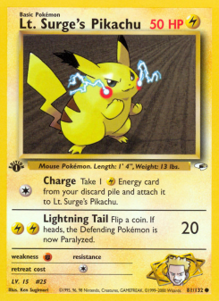 Lt. Surge's Pikachu GYM1 81