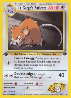 Lt. Surge's Raticate GYM2 53