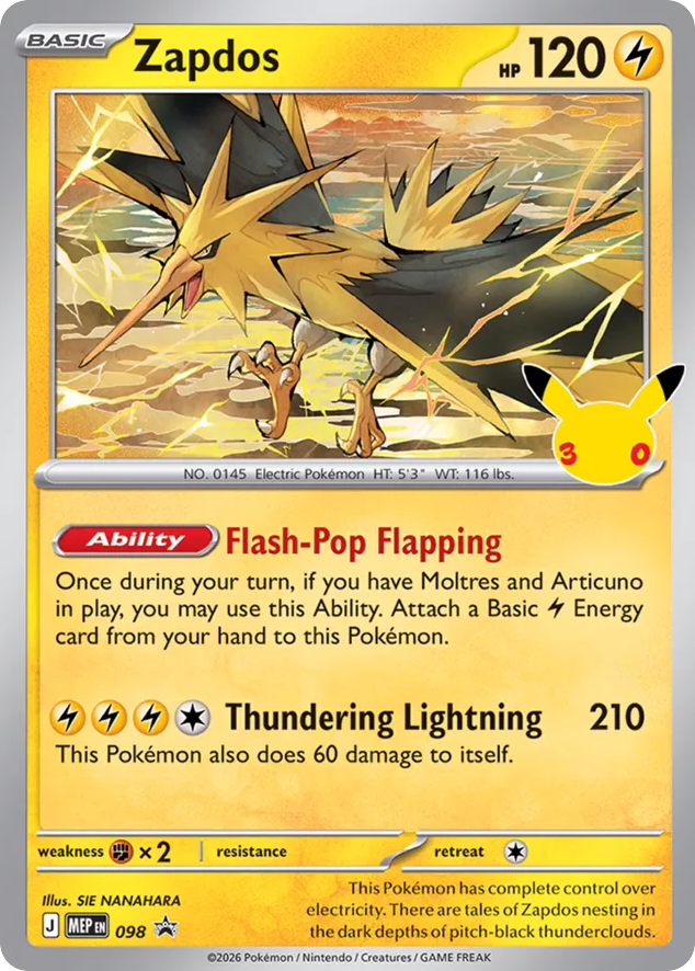 Zapdos — Black Star Promo Mega