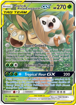 Rowlet & Alolan Exeggutor GX UNM 1