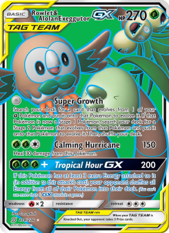 Rowlet & Alolan Exeggutor GX UNM 214