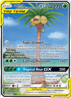 Rowlet & Alolan Exeggutor GX UNM 215