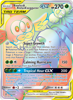 Rowlet & Alolan Exeggutor GX UNM 237