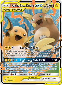 Raichu & Alolan Raichu GX UNM 54