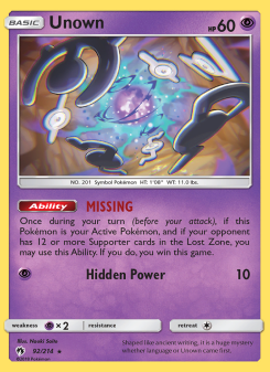 Unown LOT 92