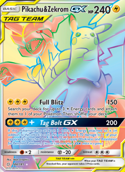 Pikachu & Zekrom GX TEU 184