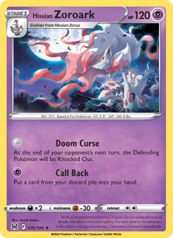 Hisuian Zoroark LOR 076
