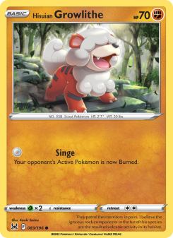 Hisuian Growlithe LOR 083